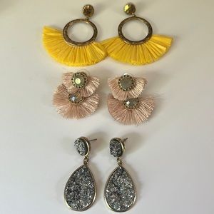 Set of 3 Assorted Costume Jewelry Earrings